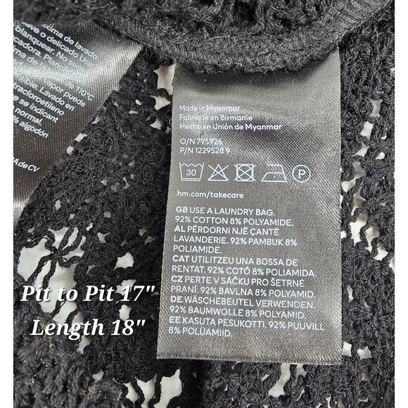H&M Divided Black Crochet Cardigan – Size S - Picture 6 of 6